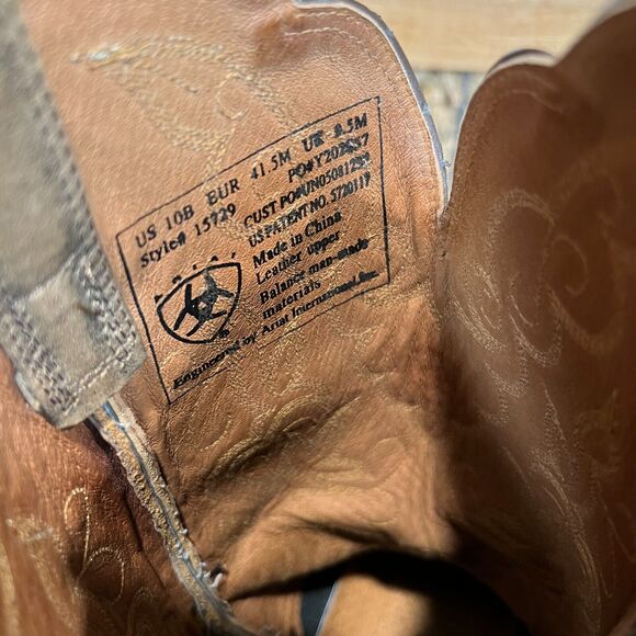 Ariat Women’s Heritage Western 15729 Cowgirl J-Toe Mid-Calf Boots, Tan, Sz 10B - Picture 8 of 11